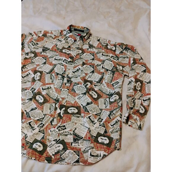 Vintage Tommy Hilfiger Shirt Twin Pines Long Sleeve Button Down Mens Large - Picture 3 of 8
